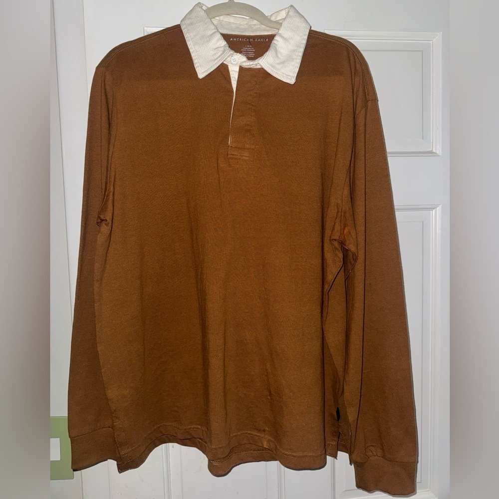 Tan American Eagle Rugby Polo